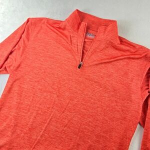 Oxford America Mens Large Red Heathered Quarter Zip Pullover Golf Shirt